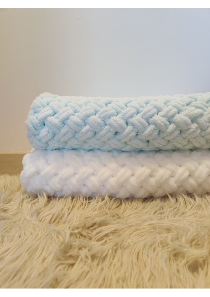 Bebek Battaniyesi Kışlık-Kalın Beyaz 85*85 cm