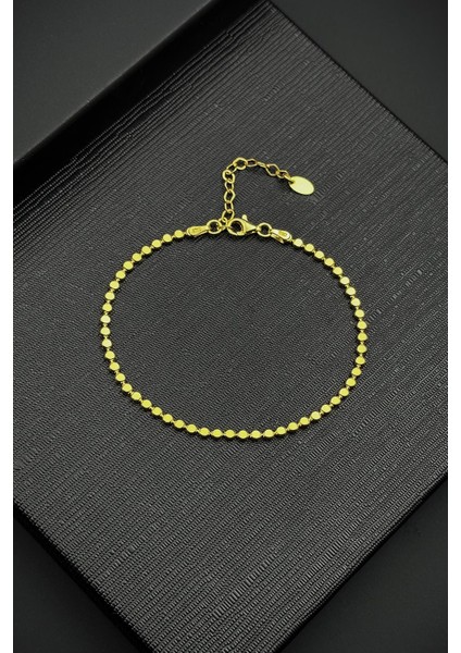 925 Ayar Gümüş Italyan Model Altın Renk Erkek Bileklik FRJ12607-3607-G