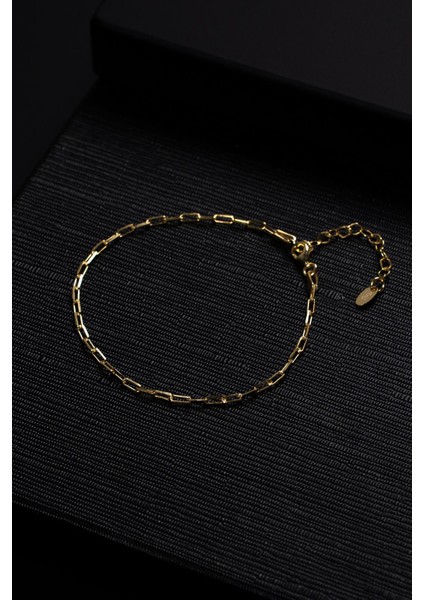 925 Ayar Gümüş Italyan Model Altın Renk Erkek Bileklik FRJ12395-3395-G