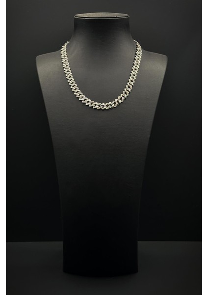 925 Ayar Gümüş Beyaz Zirkon Taşlı Gümüş Renk Erkek Bileklik/kolye Set FRJ12659-3659-A fiyatları