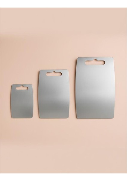 Gkd 304 Kalite Paslanmaz Çelik Oval Kesme Tahtası - 3 Lü Set Üst Kalite Kesme Tahtası