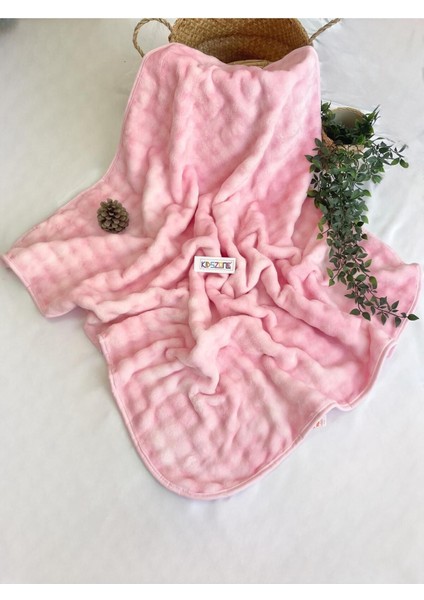 Peluş Bebek Battaniyesi Kabartmalı Kalın Kışlık Bebek Battaniyesi 100X120 cm