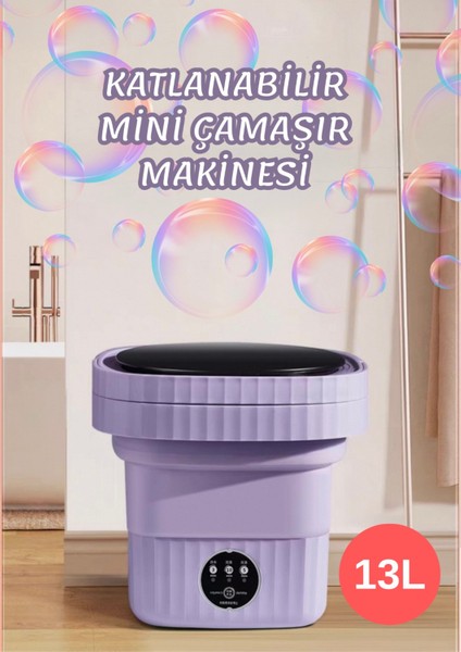 Katlanabilir Mini Çamaşır Makinesi 13 L Taşınabilir Çamaşır Makinesi ve Kurutma Özellikli – Yurtlar, Seyahatler, Küçük Evler, Havlular ve Iç Çamaşırları Için Yer Tasarruflu Çamaşır Yardımcısı