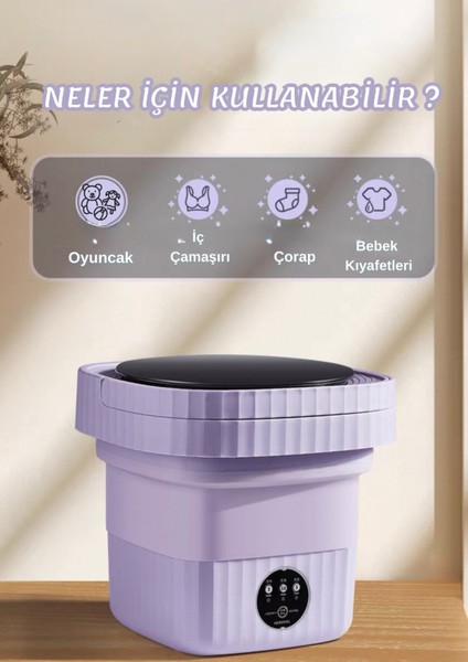 Katlanabilir Mini Çamaşır Makinesi 13 L Taşınabilir Çamaşır Makinesi ve Kurutma Özellikli – Yurtlar, Seyahatler, Küçük Evler, Havlular ve Iç Çamaşırları Için Yer Tasarruflu Çamaşır Yardımcısı