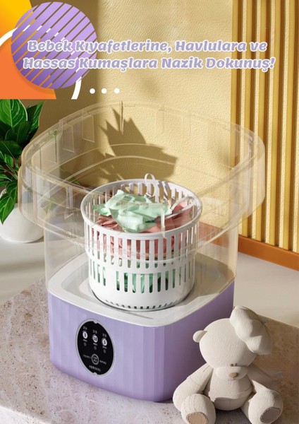 Katlanabilir Mini Çamaşır Makinesi 13 L Taşınabilir Çamaşır Makinesi ve Kurutma Özellikli – Yurtlar, Seyahatler, Küçük Evler, Havlular ve Iç Çamaşırları Için Yer Tasarruflu Çamaşır Yardımcısı