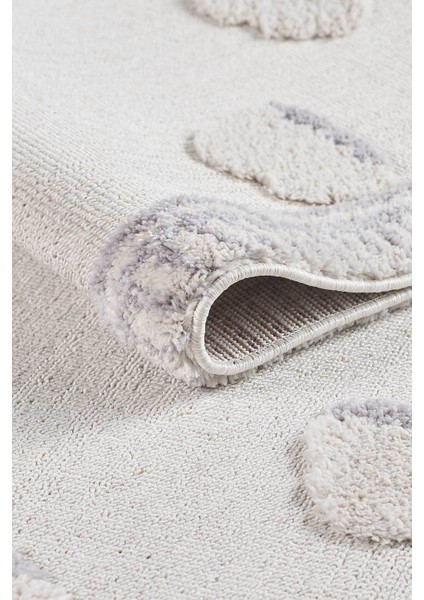 Kids - White Cloud Bulut Desenli Çocuk Takma Saçaklı Çocuk Halısı modelleri