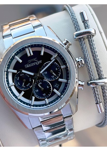 Italyan Tasarım Bileklik Hediyeli 2 Yıl Garantili 10 Atm Çelik Erkek Kol Saat ESL.Y2554.2