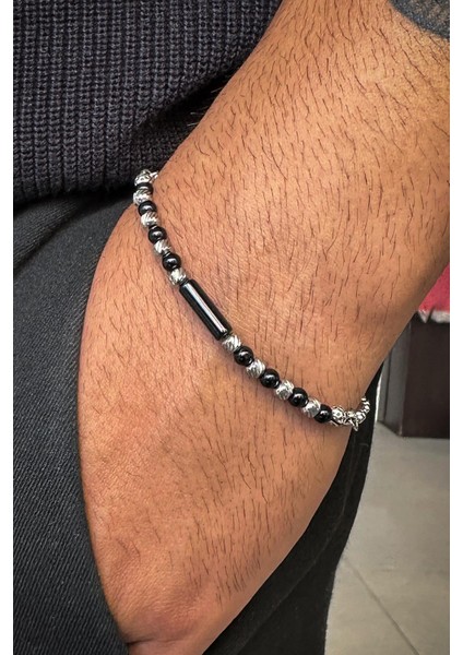 316L Çelik ve Onyx Doğal Taşlı Siyah Renk Erkek Bileklik FRJ12647-3647-S fiyatları