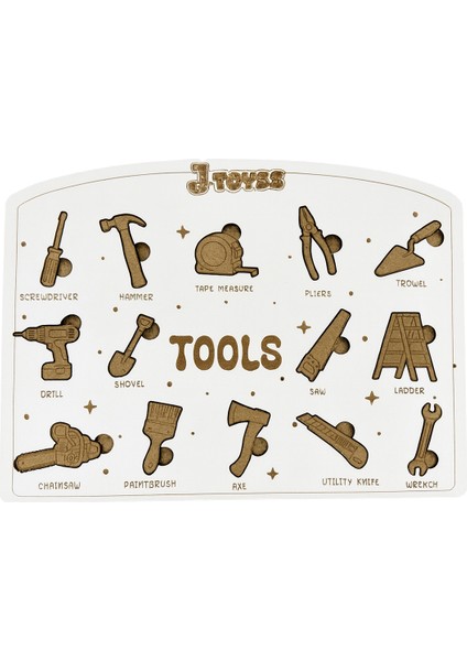 Jtoys Çocuklar Için Ahşap Tamir Seti Puzzle – Ingilizce Kelime Öğrenimi ve El-Göz Koordinasyonu Oyuncak indirimleri