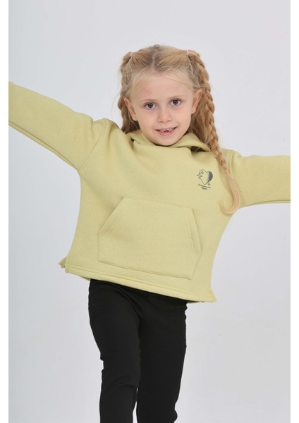 Kız Çocuk Kalp Baskılı Sweatshırt