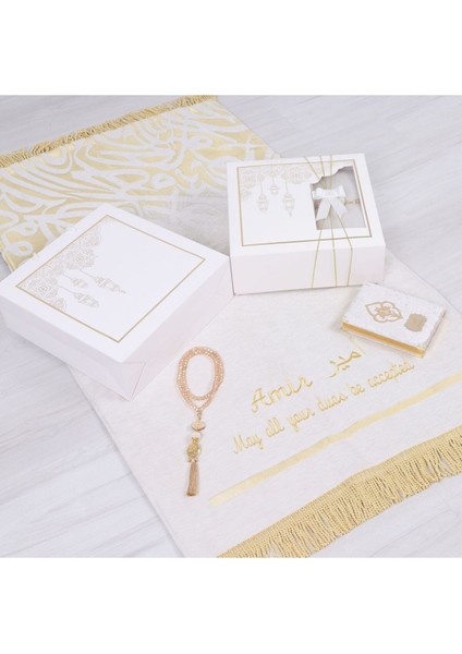 Kişiselleştirilmiş Isme Özel Lüks Kalın Seccade, Kuran, Tesbih, Hediye Seti, Ramazan Hediyelik fiyatları