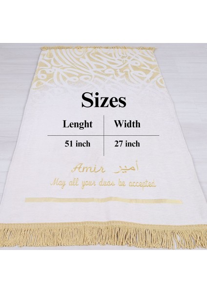 Kişiselleştirilmiş Isme Özel Lüks Kalın Seccade, Kuran, Tesbih, Hediye Seti, Ramazan Hediyelik