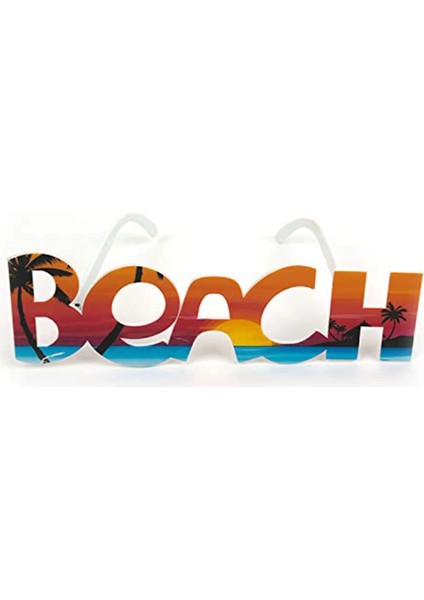 Beach Yazılı Parti Gözlüğü Yaza Merhaba Hawaii Show Gözlüğü 19X6 cm indirimleri