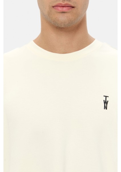 Relaxed Fit Ekru Düz T-Shirt modelleri