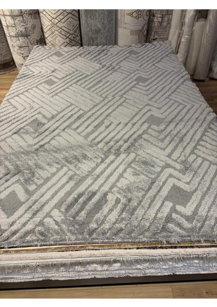 3D Mikrofiber Shaggy 200X290 Ebatlı Exclusive +Kalın ve Yumuşak+Gri Renk