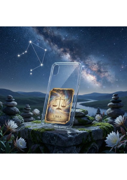 Samsung Galaxy A02S ile Uyumlu Burç Kartları Terazi Tasarımlı Şeffaf Silikon Kılıf fiyatları