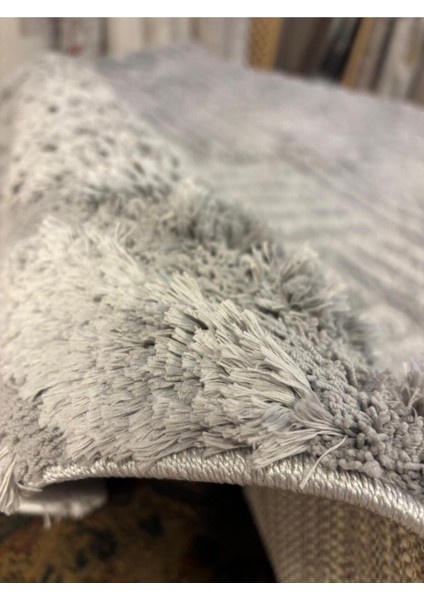 3D Mikrofiber Shaggy 200X290 Ebatlı Exclusive +Kalın ve Yumuşak+Gri Renk