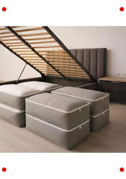 4'lü Kalın Kumaş Bazaaltı Saklama Hurcu, Gri