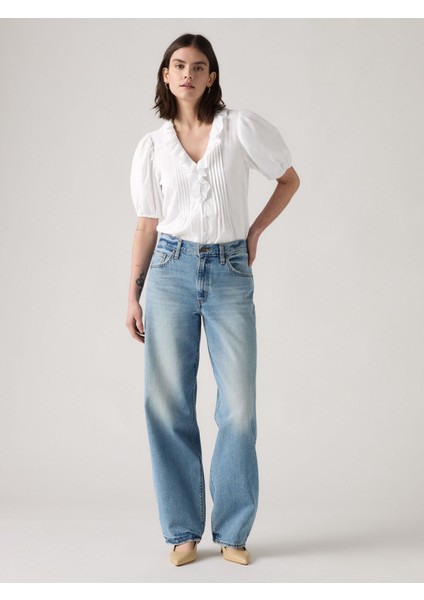Baggy Dad Kadın Mavi Jean Pantolon 001TI-0004