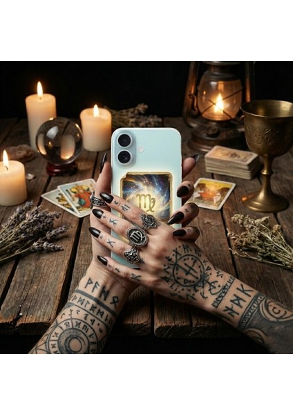 Samsung Galaxy A17 ile Uyumlu Burç Kartları Başak Tasarımlı Şeffaf Silikon Kılıf fırsatları