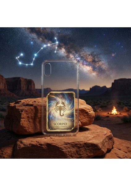 Samsung Galaxy Note 9 ile Uyumlu Burç Kartları Akrep Tasarımlı Şeffaf Silikon Kılıf fiyatları