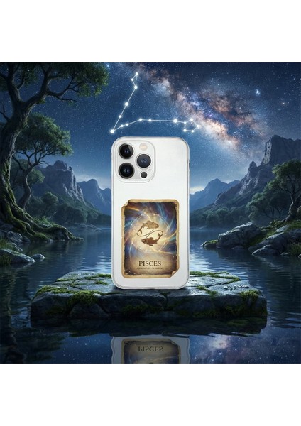 Samsung Galaxy S20 Fe ile Uyumlu Burç Kartları Balık Tasarımlı Şeffaf Silikon Kılıf indirimleri