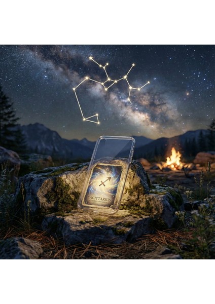 Samsung Galaxy M31 ile Uyumlu Burç Kartları Yay Tasarımlı Şeffaf Silikon Kılıf fiyatları