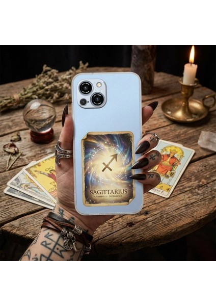 Samsung Galaxy M31 ile Uyumlu Burç Kartları Yay Tasarımlı Şeffaf Silikon Kılıf fırsatları