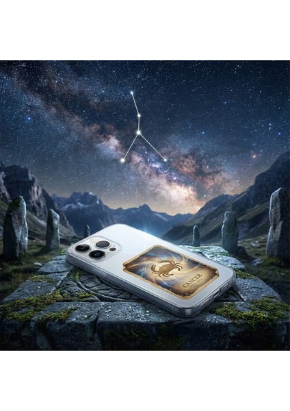 Samsung Galaxy S10 ile Uyumlu Burç Kartları Yangeç Tasarımlı Şeffaf Silikon Kılıf indirimleri