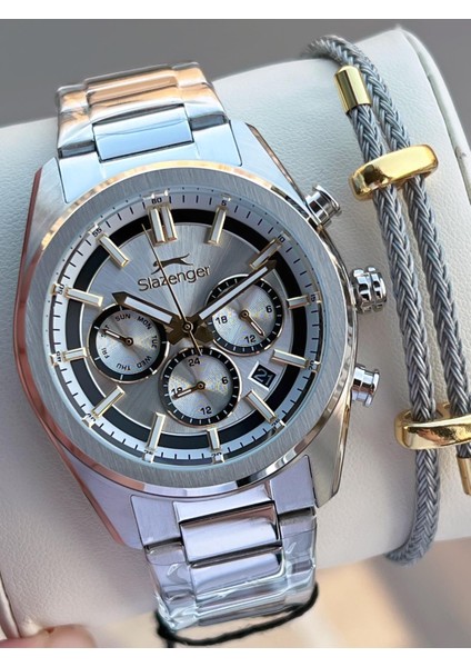 Italyan Tasarım Bileklik Hediyeli 2 Yıl Garantili 10 Atm Çelik Erkek Kol Saat ESL.Y2554.4