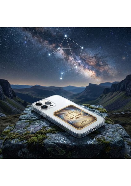 Samsung Galaxy S22 Ultra ile Uyumlu Burç Kartları Terazi Tasarımlı Şeffaf Silikon Kılıf indirimleri