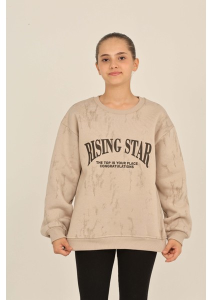Kız Çocuk Rısıng Star Baskılı Sweatshirt