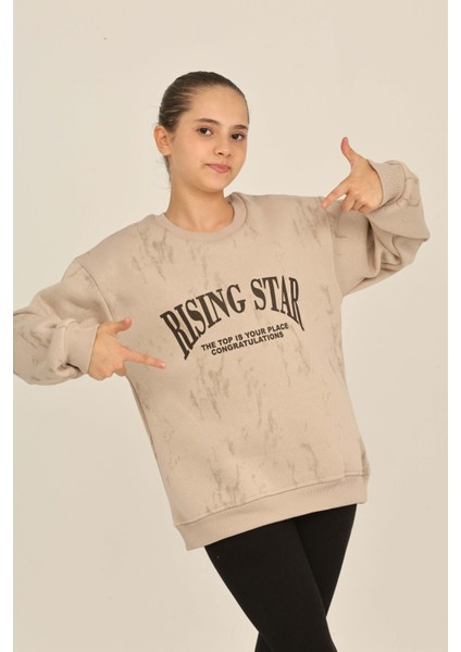Kız Çocuk Rısıng Star Baskılı Sweatshirt modelleri
