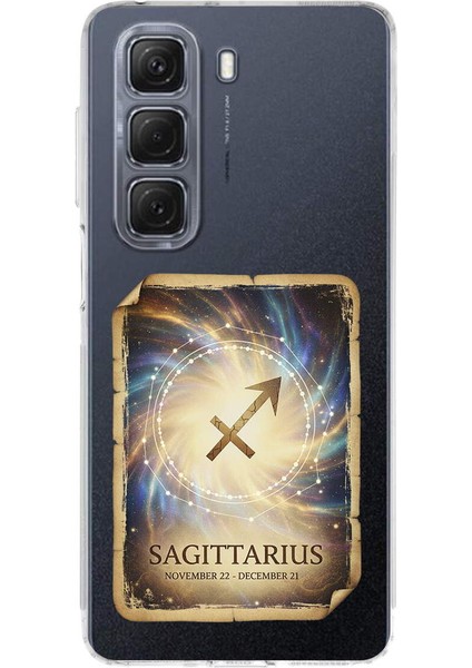 Infinix Hot 50 Pro 4g ile Uyumlu Burç Kartları Yay Tasarımlı Şeffaf Silikon Kılıf