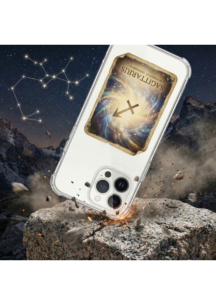 Infinix Hot 50 Pro 4g ile Uyumlu Burç Kartları Yay Tasarımlı Şeffaf Silikon Kılıf