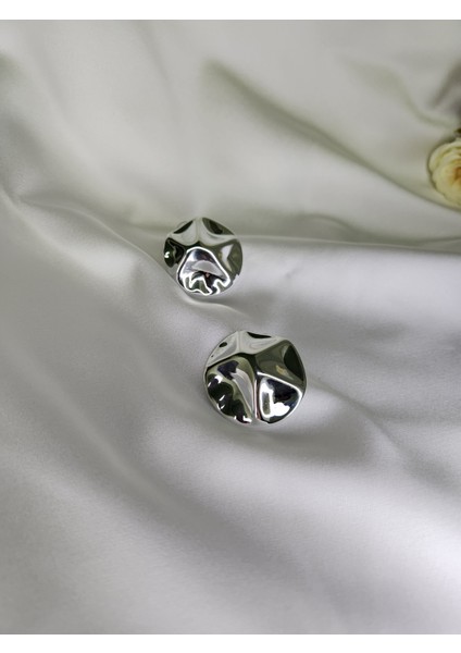 - Dalga Dokulu Yuvarlak Çelik Küpe