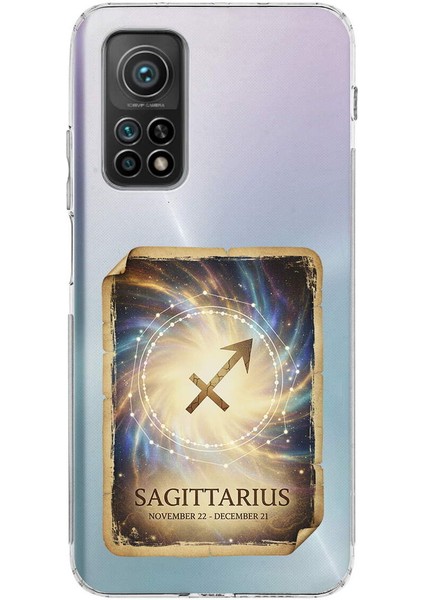 Xiaomi Mi 10 T ile Uyumlu Burç Kartları Yay Tasarımlı Şeffaf Silikon Kılıf