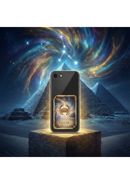 Huawei Nova 12 Se ile Uyumlu Burç Kartları Yangeç Tasarımlı Şeffaf Silikon Kılıf