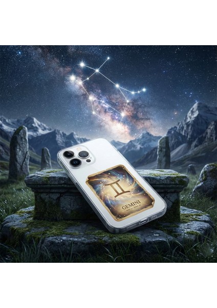 Poco M4 Pro ile Uyumlu Burç Kartları Ikizler Tasarımlı Şeffaf Silikon Kılıf indirimleri