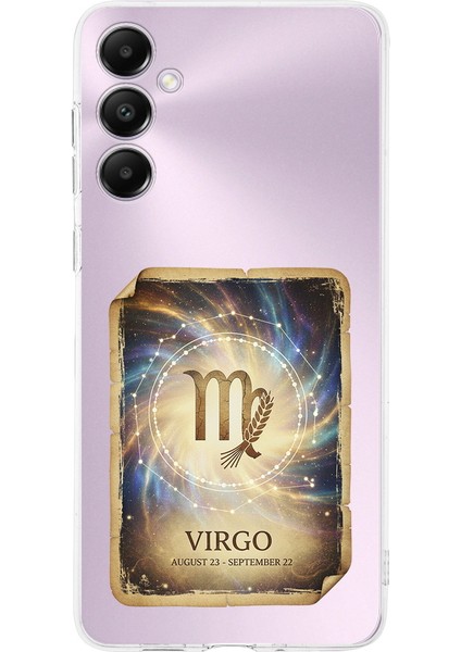 Samsung Galaxy A05S ile Uyumlu Burç Kartları Başak Tasarımlı Şeffaf Silikon Kılıf