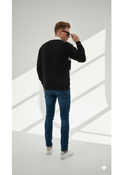 Unısex Gömlek Yaka Üç Iplikli Düğmeli Yumuşak Dokulu Çift Renk Sweatshirt fırsatları