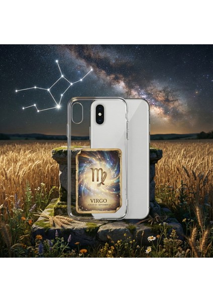 Samsung Galaxy A05S ile Uyumlu Burç Kartları Başak Tasarımlı Şeffaf Silikon Kılıf fiyatları