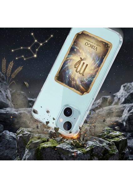 Samsung Galaxy A05S ile Uyumlu Burç Kartları Başak Tasarımlı Şeffaf Silikon Kılıf