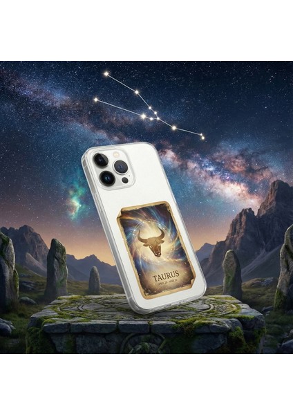 Samsung Galaxy S23 Ultra ile Uyumlu Burç Kartları Boğa Tasarımlı Şeffaf Silikon Kılıf indirimleri