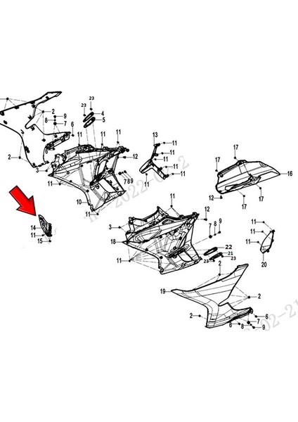 Cfmoto 450SR 2022-2025 Orta Alt Sakal Grenajı Izgarası A fiyatları