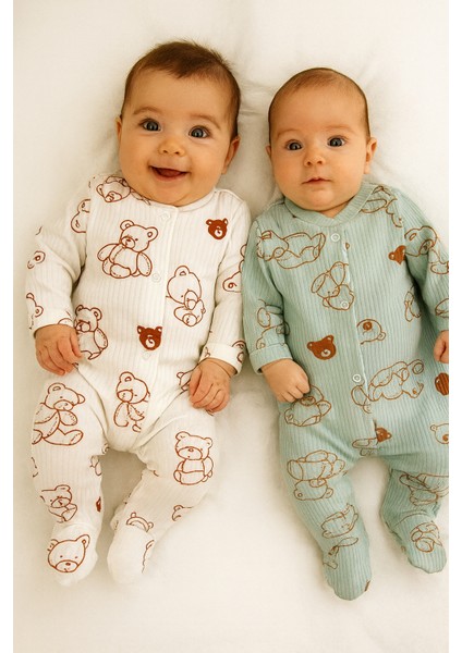 2'li Desenli Tulum&hastane Çıkışı Yenidoğan Baskılı Tulum