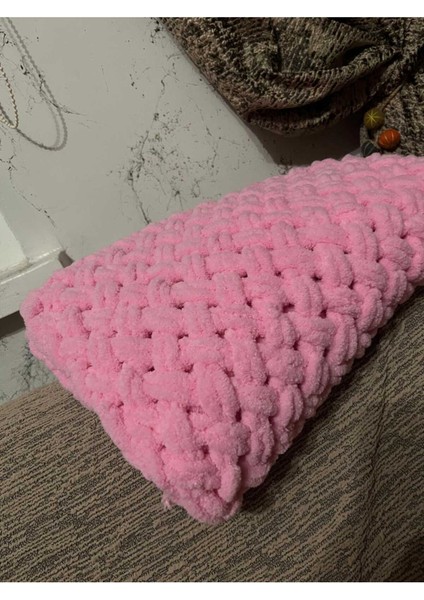 Alize Puffy Pembe El Örmesi Bebek Battaniye 90 x 90 cm