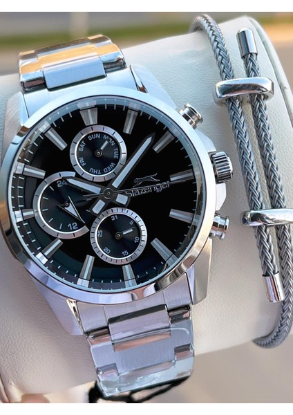 Italyan Tasarım Bileklik Hediyeli 2 Yıl Garantili 10 Atm Çelik Erkek Kol Saat ESL.Y2522.6