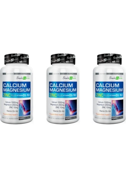 Calcium Magnesium Zinc Plus Vitamin D3 K2 100 Tablet 3 Adet fiyatları