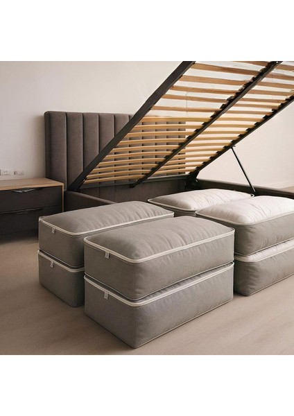 4 Adet Büyük Boy Bazaaltı Kalın Aş Hurç Kazak Yastık Çok Amaçlı Yorgan Hurcu Gri 64CMX45CMX20CM